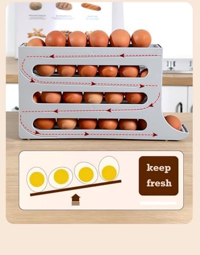 24-Egg Holder for Fridge, White, 2-Pack