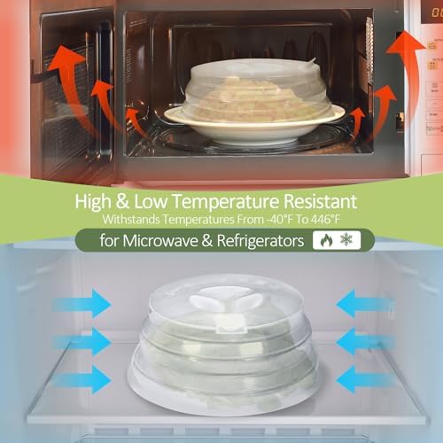 Set of 3 Collapsible Silicone Microwave Plate Cover for Food, Easy