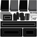 37 Pcs Black Kitchen Decor and Accessories Set Include