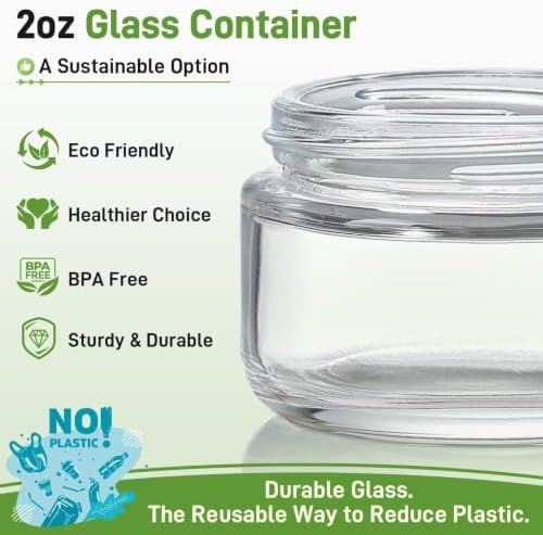 NETANY 2oz Glass Salad Dressing Containers, 6-Pack Small Sauce