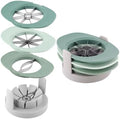 Fruit Cutter Slicer, 4 in 1 Apple Corer Remover Green 430 Stainless