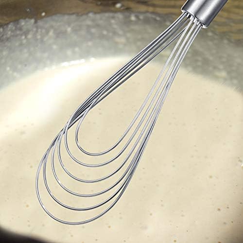 Patelai 3 Pcs Flat Whisk Set Stainless Steel Flat Wire Whisk 8, 10