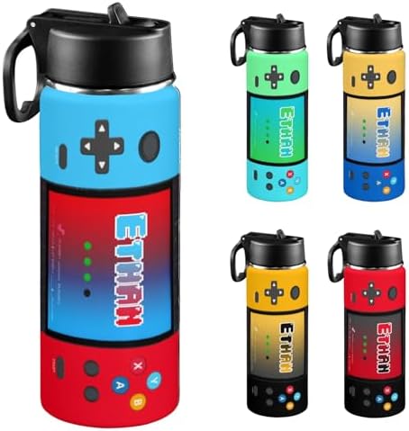 Personalized Game Water Bottle for Boys, 18oz