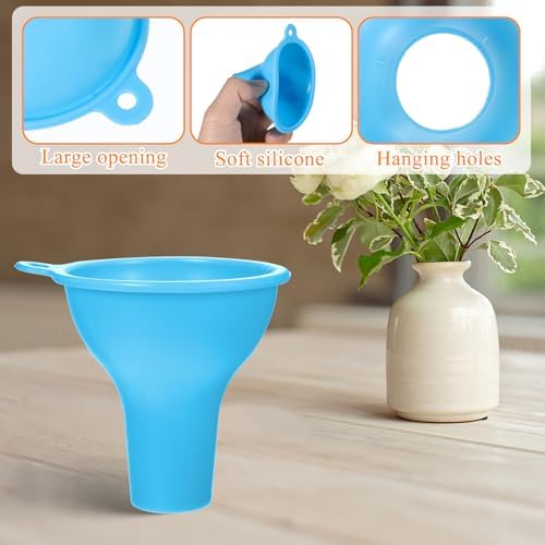 Silicone Funnels, 4 Pieces Wide Mouth Funnel Flexible Condiment Sauce