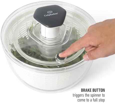 Calphalon Aero 6.3-Qt Salad Spinner & Vegetable Washer, Fruit Cleaning Bowl with Built-In Strainer Basket for Lettuce, Greens, Produce & Kitchen Meal Prep