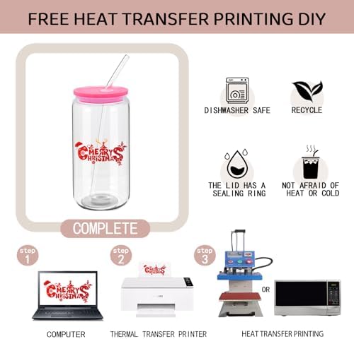 20 Pack Drinking Glass Cups with Acrylic Lids and Glass Straws 16oz