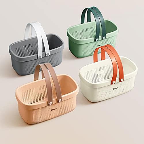 JiatuA Plastic Storage Basket with Handle, Green