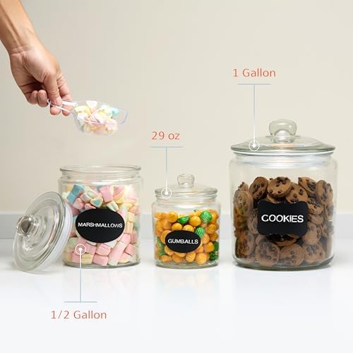 KooK Glass Storage Containers with Lids, 1/2 Gallon, Set of 2, Glass