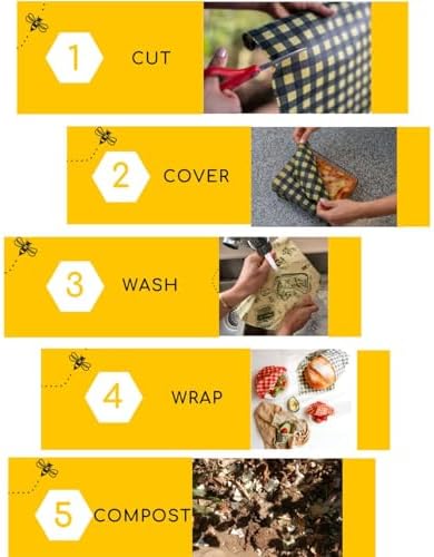 Reusable Beeswax Food Wraps, Plastic Wrap Alternative