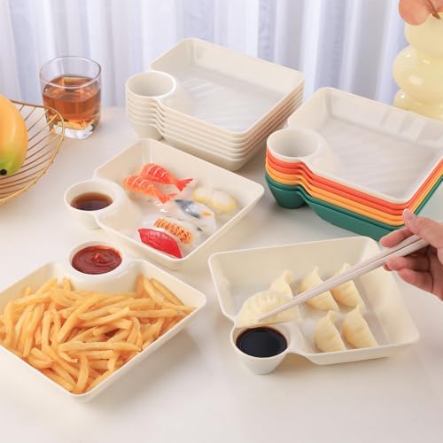 8 pcs Chips and Salsa Serving Dish, White Reusable Chip and Dip Bowl