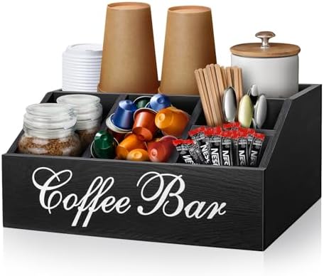Coffee Bar Organizer with Adjustable Dividers