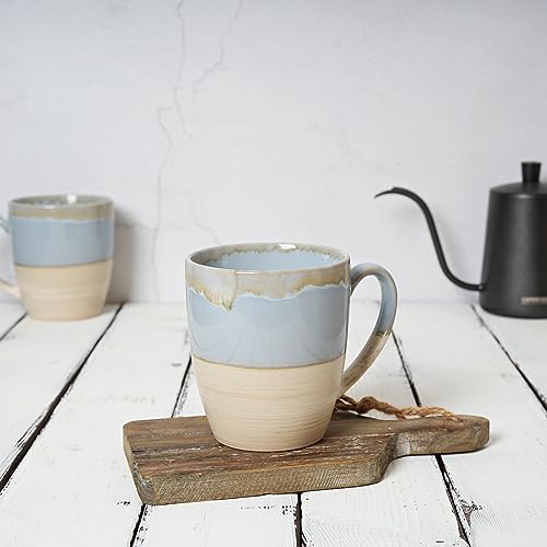 Bosmarlin Ceramic Coffee Mug Set of 4, 16 Oz, 5 Colors to Choose, Tea