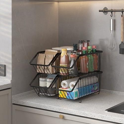 Pantry Can Organizer 2X Iron Stackable Space-Saving Dispenser