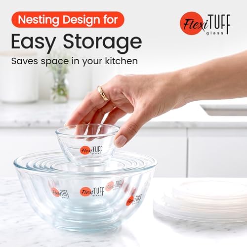 14pcs Set Salad Bowls (7 Airtight & 7 Lids) | Clear Salad Mixing Bowl