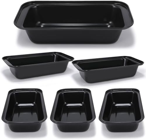 Yoehka 6 Pack Bread Pan Set, Non-Stick 8×4 Carbon Steel Loaf Pans