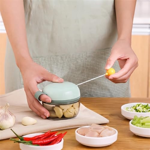 Mini Hand Pull String Garlic Mincer Onion Cutter, Plastics, Manual