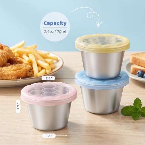 2.4oz Salad Dressing Containers with See-Through Lids, 8 Pack