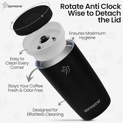12oz Travel Coffee Mug with Lid | Insulated Stainless Steel Tumbler