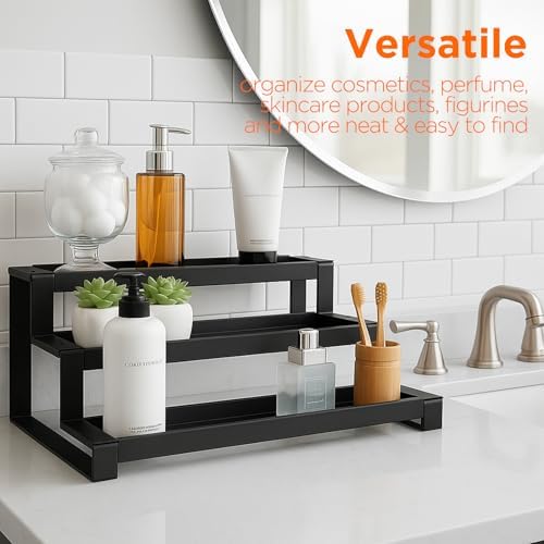 3-Tier Expandable Spice Rack, 16"-29", Black