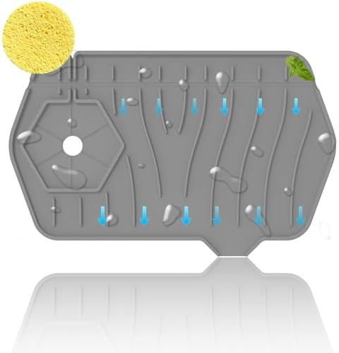 Mini sink splash guard 9.6” Dual – Sided Small Faucet Splash & Drain