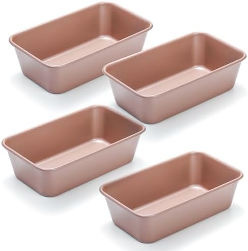 Elsjoy 4 Pack 9.5 x 5.5 Inch Non-Stick Loaf Pans for Baking Bread