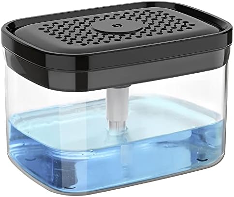MR.SIGA Dish Soap Dispenser with Sponge Holder, Black