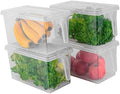 Sooyee Produce Saver Containers, 5L x 4, with Drain Tray