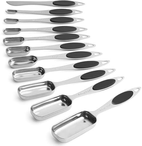 Magnetic Measuring Spoons Set of 11 with Leveler, Measuring Spoons