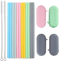 Sunseeke Silicone Straws Reusable - Odorless, 12 Standard Drinking