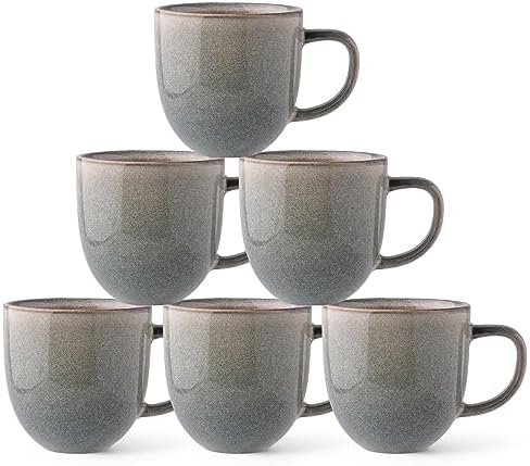 AmorArc 12oz Coffee Mugs, Ceramic Coffee Mugs set of 6 for Man, Woman