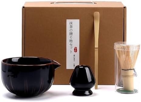 Matcha Whisk Set – 4Pcs Ceremonial Grade Matcha Kit Includes Mixing