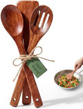 HANSGO Wooden Spoons for Cooking, 3PCS Kitchen Utensils Set for