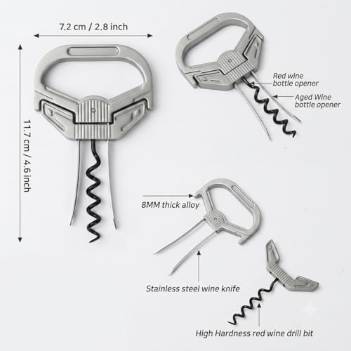 VinoLab Hybrid Ah So Wine Opener, Two-Prong Cork Puller for Vintage