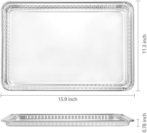 Lawei 30 Pack Disposable Aluminum Grill Pans, 16 x 11 Inch Aluminum