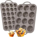 CAKETIME Silicone Muffin Pans for Baking, Metal Reinforced Frame