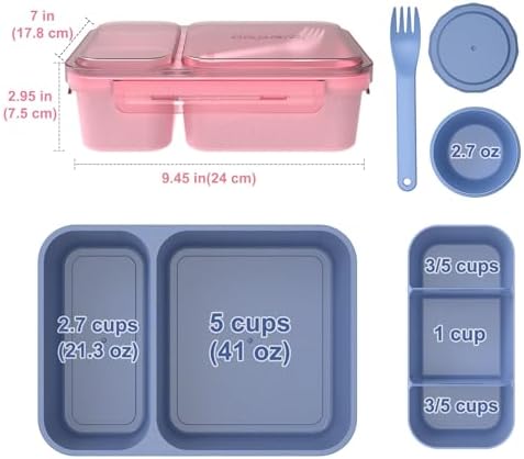 Caperci Extra-Large 62oz Bento Lunch Box for Adults Salad