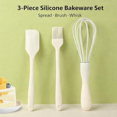 Mini Silicone Baking Utensils Set, 3-Piece Kitchen Tool Set with