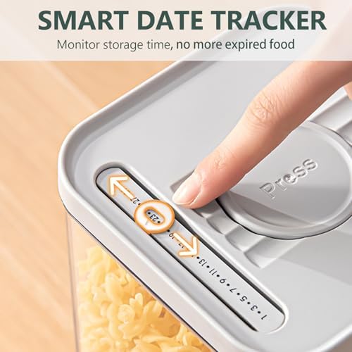 WRINGKIT Set of 4 Airtight Food Storage Containers, One Button Opening