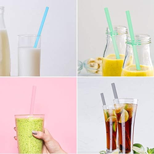 Sunseeke Silicone Straws Reusable - Odorless, 12 Standard Drinking