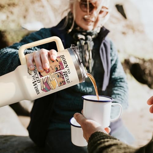 Funny Book Lovers Gifts for Women 40oz Tumbler with Handle and Straw