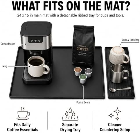 Silicone Coffee Mat with Removable Tray