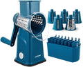 NutriChef 5-in-1 Cheese Grater, Blue
