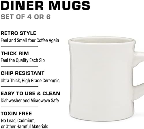 COLETTI Diner Coffee Mugs — Restaurant Coffee Mugs, Retro Coffee Mug