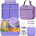 Kids Bento Lunch Box with Thermos, Leakproof Toddler Bento Box with