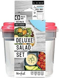 Fit & Fresh Pink Salad Container For Lunch, 4 Cup Adult Salad Lunch