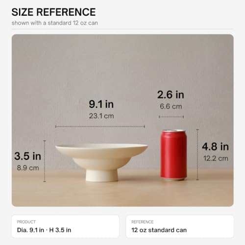 WENSHUO Pasta Bowl, Footed Ceramic Soup Bowl with Wide Rim, 15.2