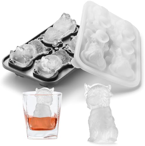 Nax Caki 3D Highland Cow Ice Cube Tray, Large Silicone Fun Shapes Ice