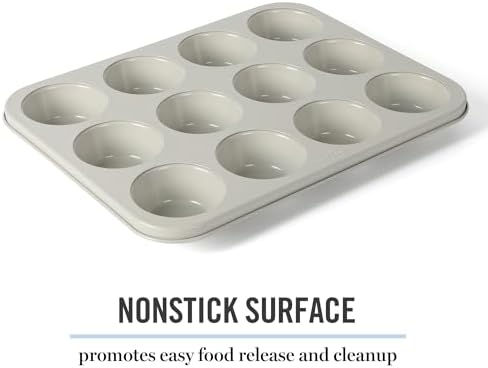 Martha Stewart Gallen 12 Cup Nonstick Carbon Steel Muffin and Cupcake