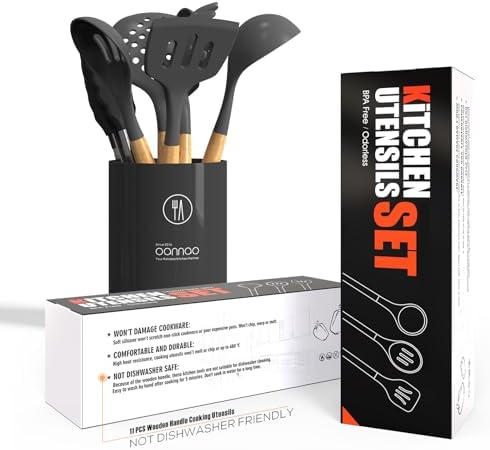 oannao Silicone Utensil Set, Gray