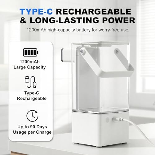 800ml/27oz Large Capacity Automatic Soap Dispenser, White